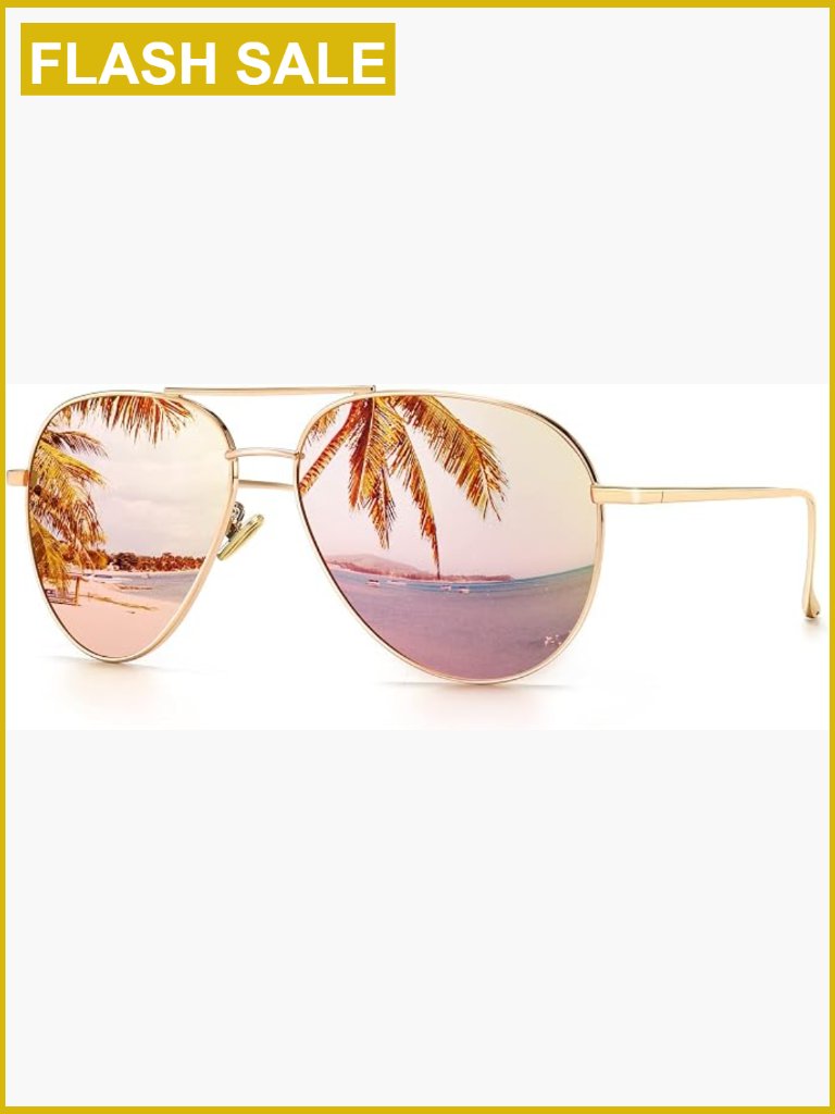 Oversized Aviator Sunglasses Mirrored Polarized Lens
